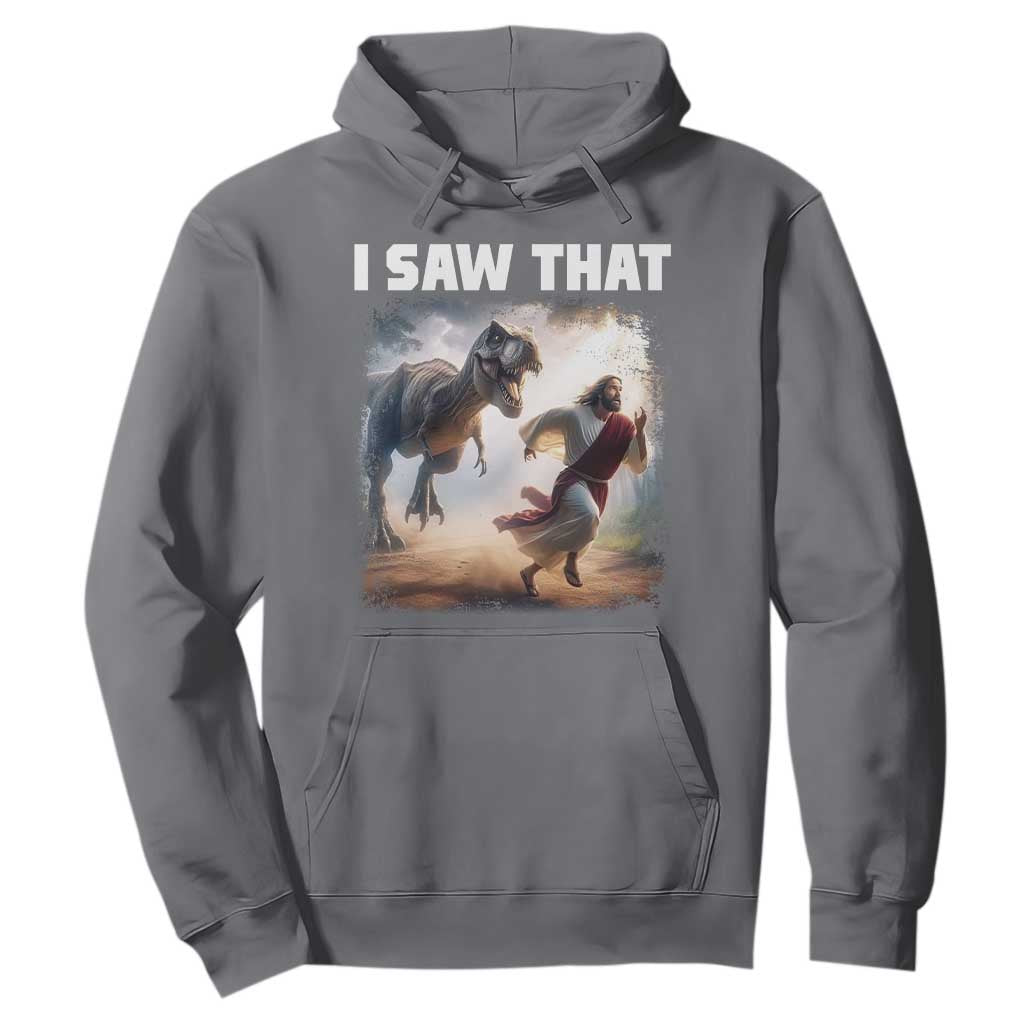 Funny Jesus Dinosaur Hoodie I Saw That Christan Meme TS14 Charcoal Print Your Wear