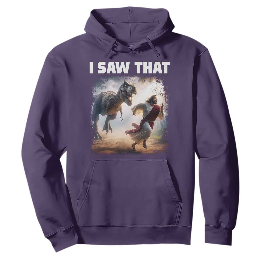 Funny Jesus Dinosaur Hoodie I Saw That Christan Meme TS14 Purple Print Your Wear