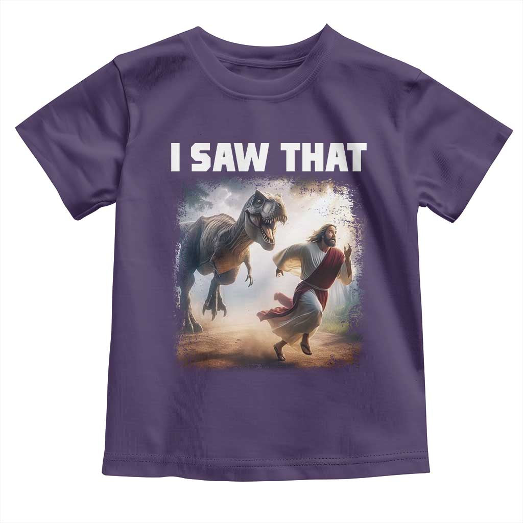 Funny Jesus Dinosaur Toddler T Shirt I Saw That Christan Meme TS14 Purple Print Your Wear