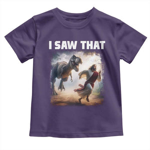 Funny Jesus Dinosaur Toddler T Shirt I Saw That Christan Meme TS14 Purple Print Your Wear