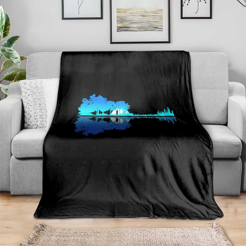 Guitar Lake Shadow Throw Blanket Acoustic Guitarist Musician Nature Lover TS14 Print Your Wear