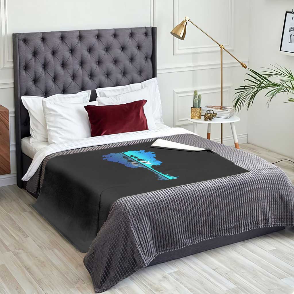 Guitar Lake Shadow Throw Blanket Acoustic Guitarist Musician Nature Lover TS14 Print Your Wear
