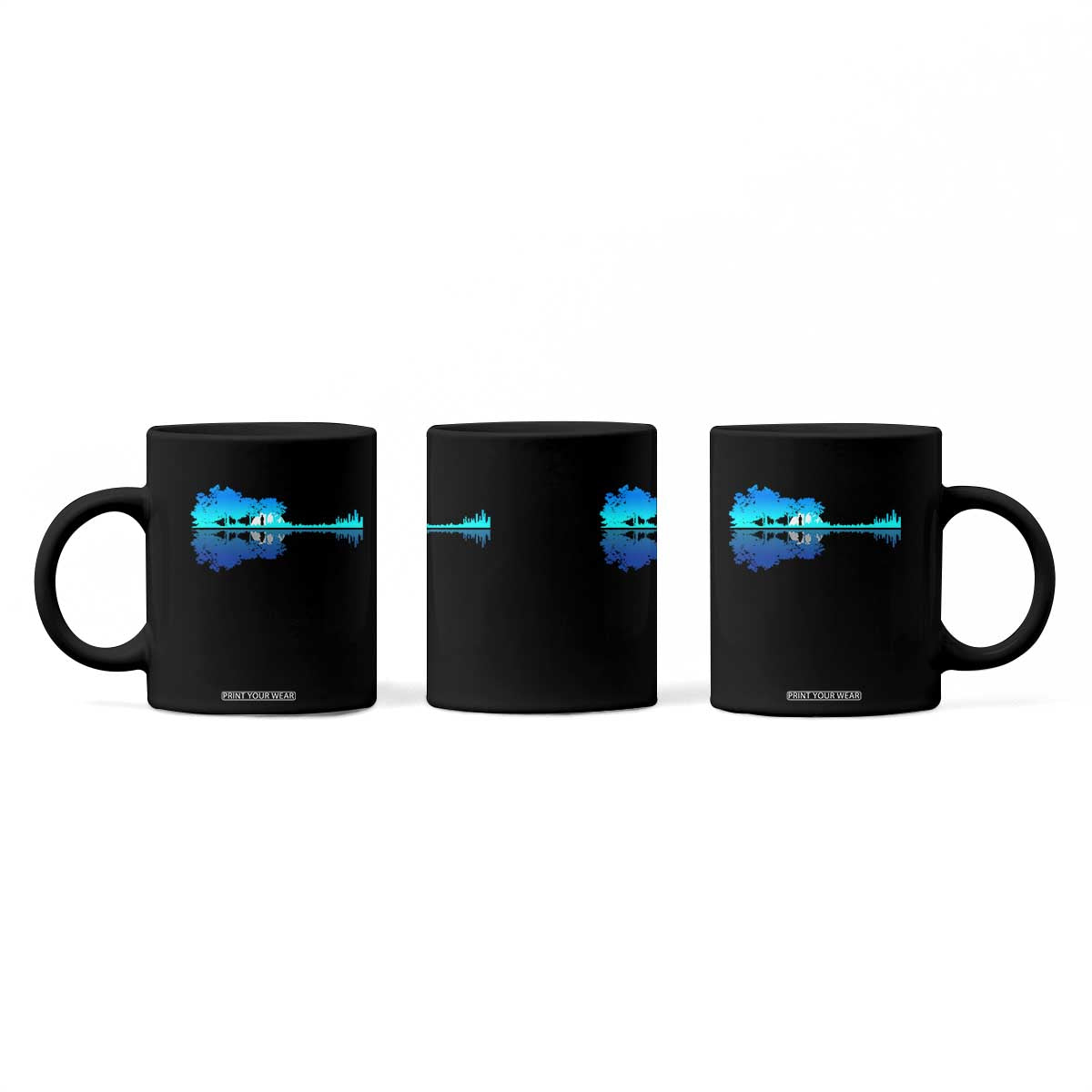 Guitar Lake Shadow Coffee Mug Acoustic Guitarist Musician Nature Lover TS14 Print Your Wear