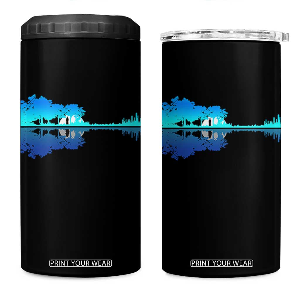 Guitar Lake Shadow 4 in 1 Can Cooler Tumbler Acoustic Guitarist Musician Nature Lover TS14 One Size: 16 oz Black Print Your Wear