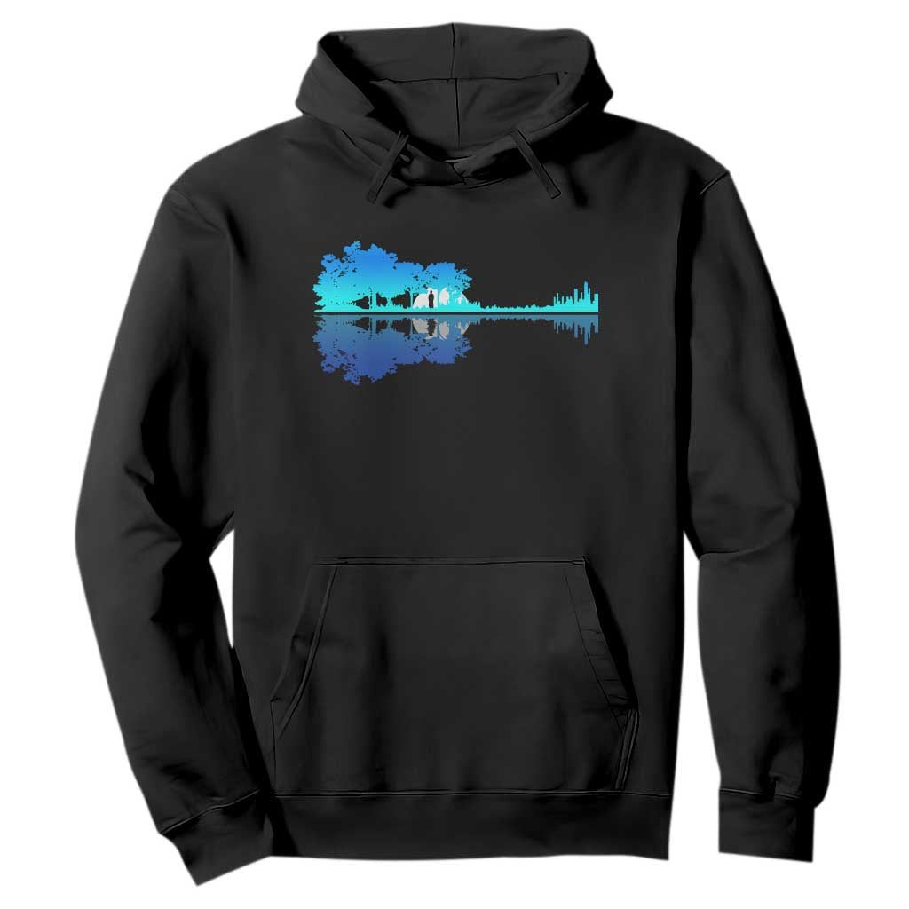 Guitar Lake Shadow Hoodie Acoustic Guitarist Musician Nature Lover TS14 Black Print Your Wear