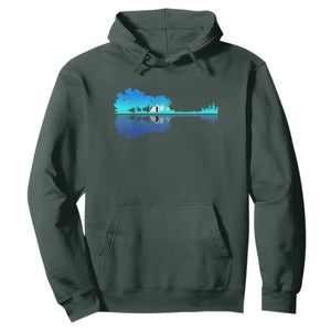 Guitar Lake Shadow Hoodie Acoustic Guitarist Musician Nature Lover TS14 Dark Forest Green Print Your Wear