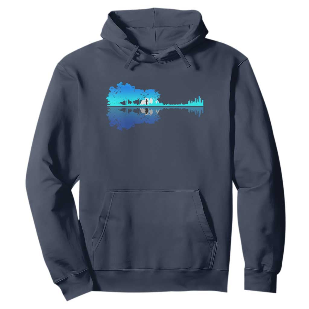 Guitar Lake Shadow Hoodie Acoustic Guitarist Musician Nature Lover TS14 Navy Print Your Wear