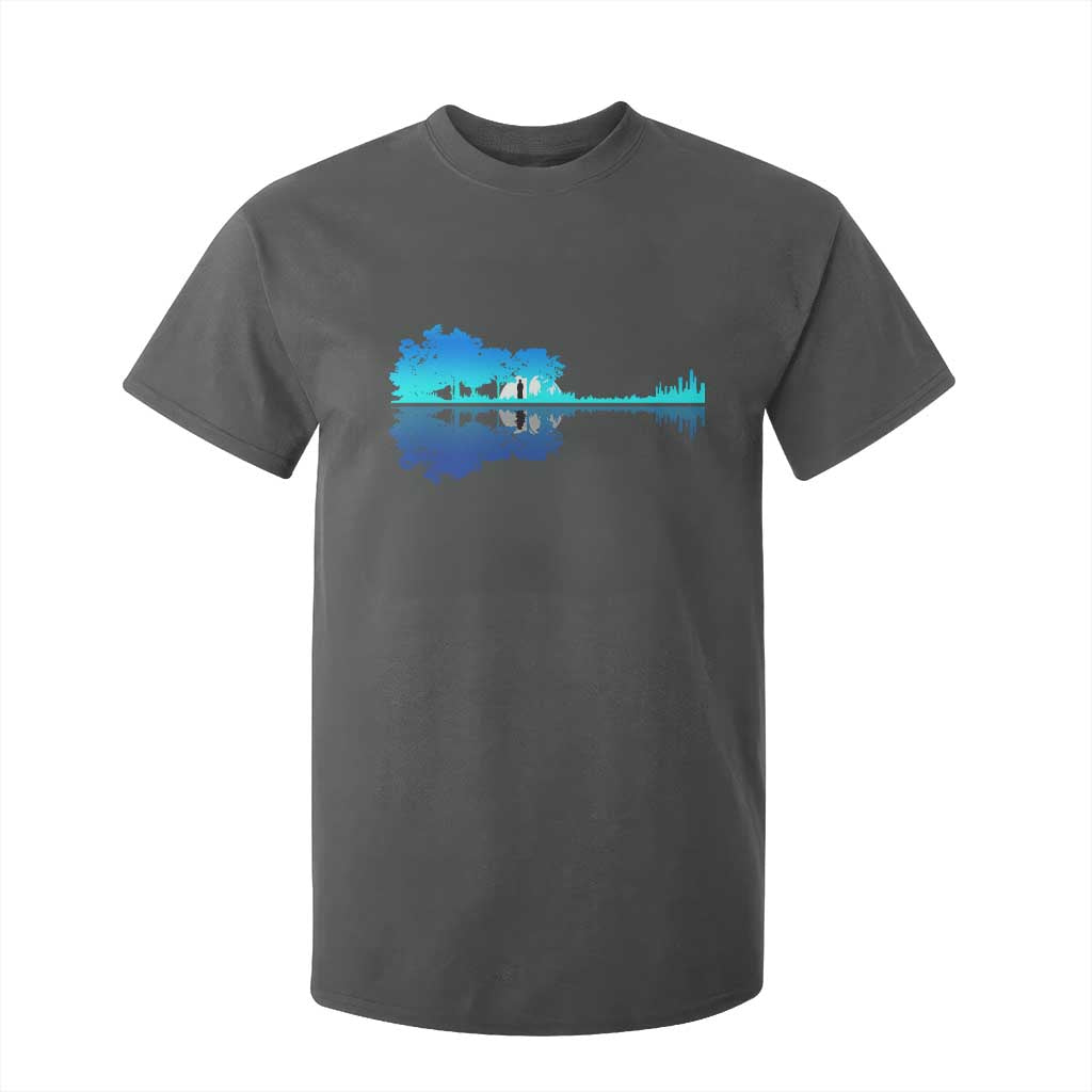 Guitar Lake Shadow T Shirt For Kid Acoustic Guitarist Musician Nature Lover TS14 Dark Heather Print Your Wear