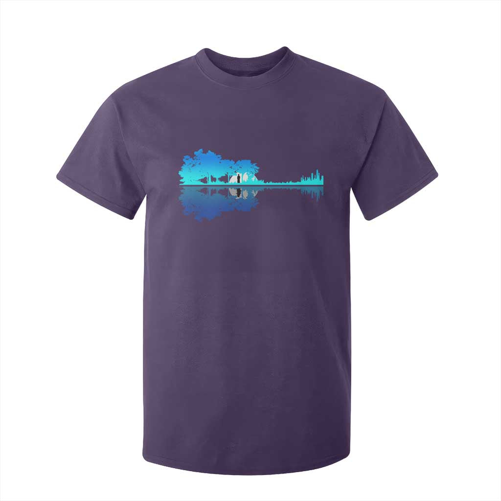 Guitar Lake Shadow T Shirt For Kid Acoustic Guitarist Musician Nature Lover TS14 Purple Print Your Wear