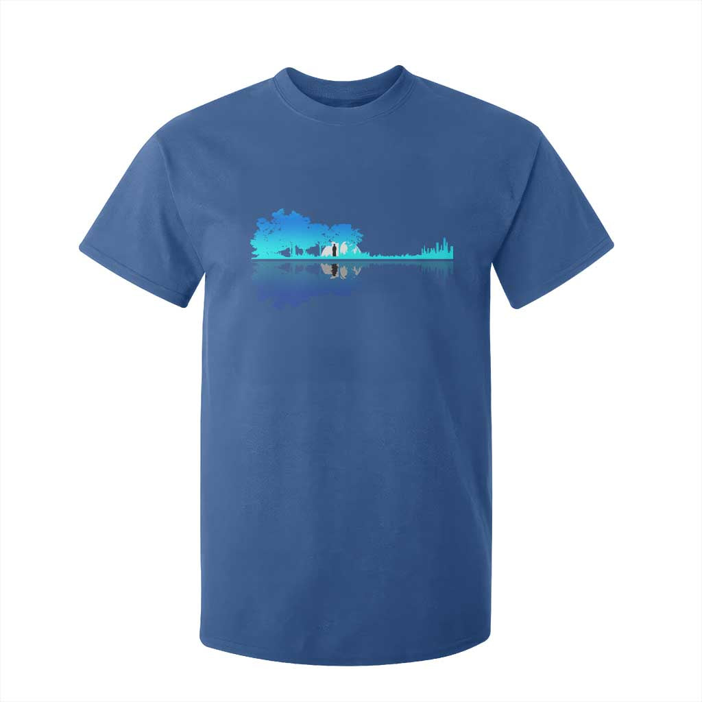 Guitar Lake Shadow T Shirt For Kid Acoustic Guitarist Musician Nature Lover TS14 Royal Blue Print Your Wear