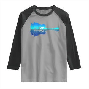 Guitar Lake Shadow Raglan Shirt Acoustic Guitarist Musician Nature Lover TS14 Sport Gray Black Print Your Wear