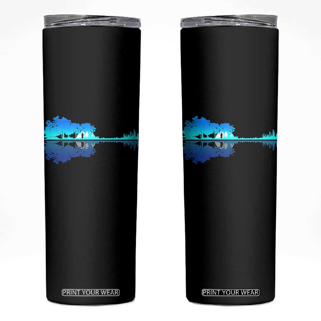 Guitar Lake Shadow Skinny Tumbler Acoustic Guitarist Musician Nature Lover TS14 Black Print Your Wear