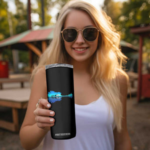 Guitar Lake Shadow Skinny Tumbler Acoustic Guitarist Musician Nature Lover TS14 Print Your Wear