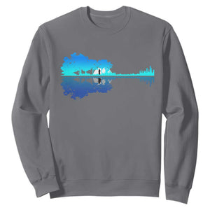 Guitar Lake Shadow Sweatshirt Acoustic Guitarist Musician Nature Lover TS14 Charcoal Print Your Wear