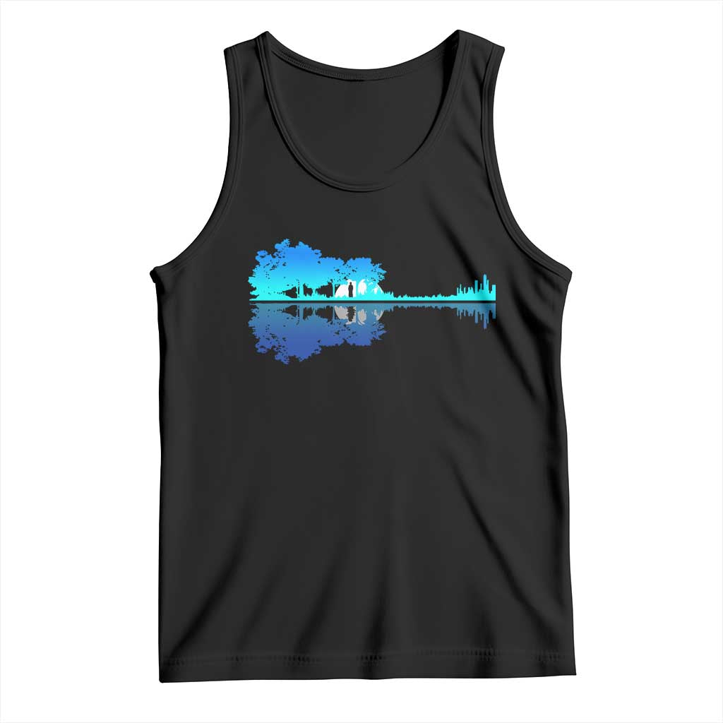 Guitar Lake Shadow Tank Top Acoustic Guitarist Musician Nature Lover TS14 Black Print Your Wear