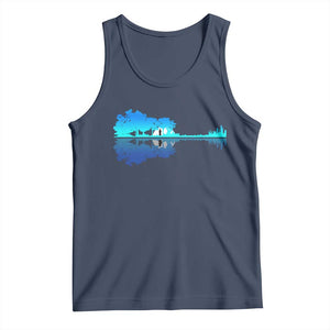 Guitar Lake Shadow Tank Top Acoustic Guitarist Musician Nature Lover TS14 Navy Print Your Wear