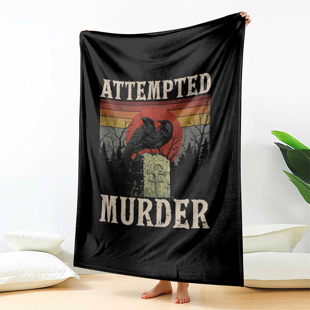 Funny Literary Throw Blanket Attempted Murder Two Crows Bird on Branch TS14 Print Your Wear