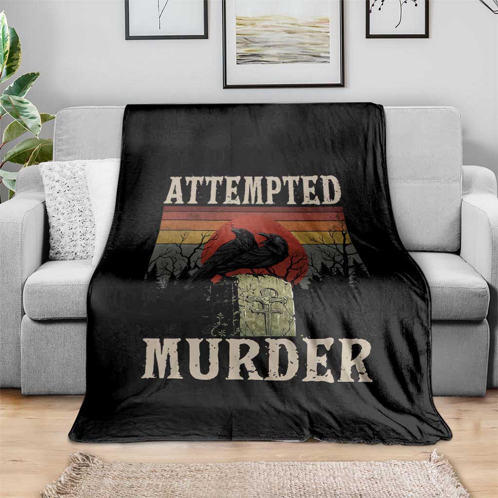 Funny Literary Throw Blanket Attempted Murder Two Crows Bird on Branch TS14 Print Your Wear