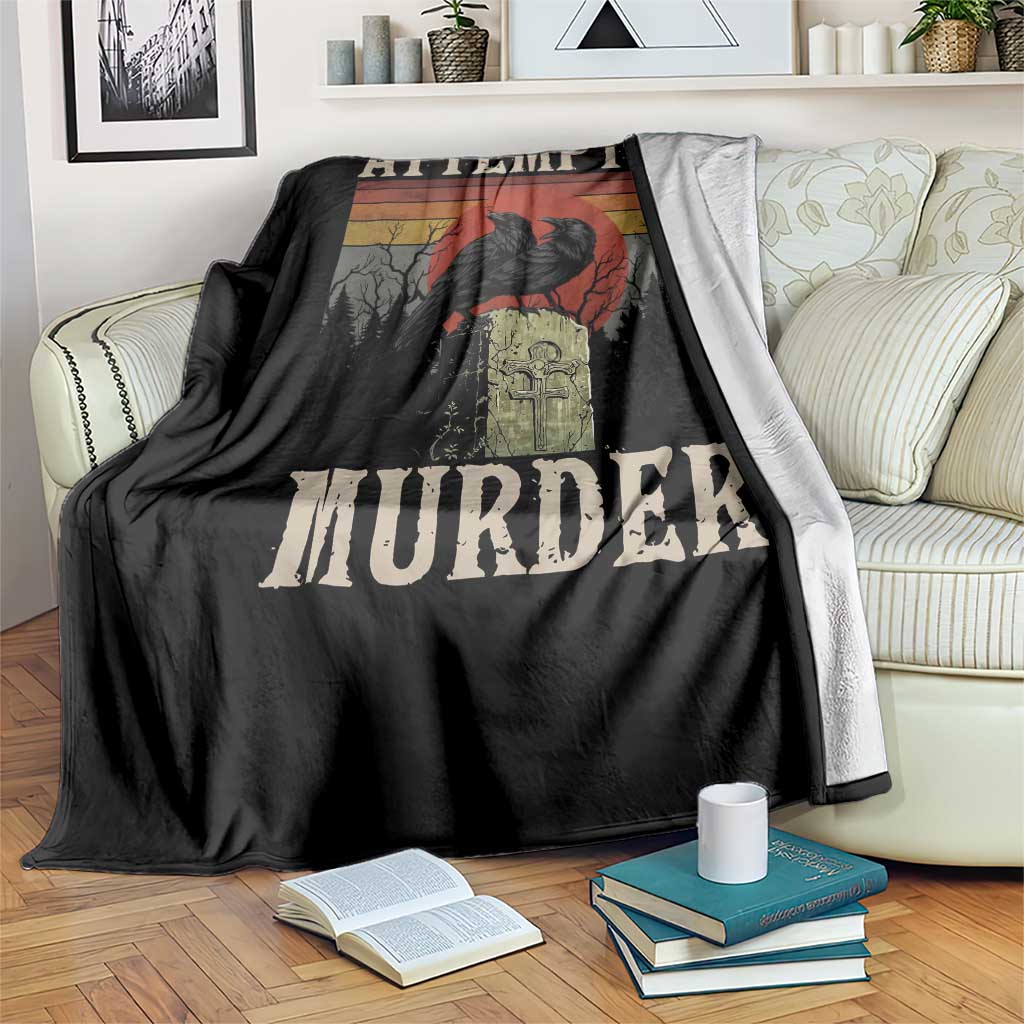 Funny Literary Throw Blanket Attempted Murder Two Crows Bird on Branch TS14 Print Your Wear
