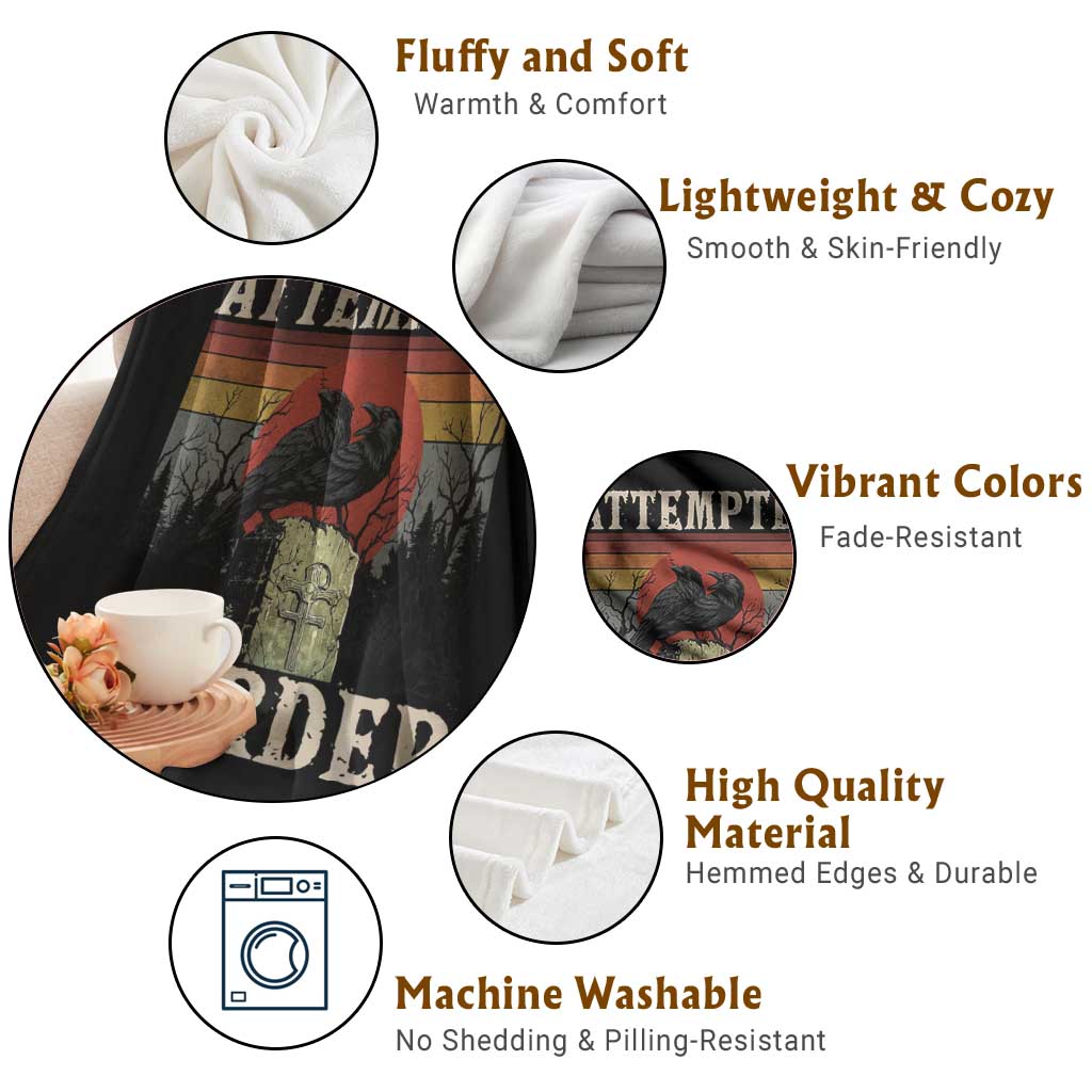 Funny Literary Throw Blanket Attempted Murder Two Crows Bird on Branch TS14 Print Your Wear