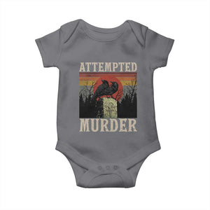 Funny Literary Baby Onesie Attempted Murder Two Crows Bird on Branch TS14 Charcoal Print Your Wear