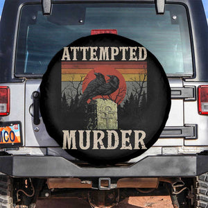 Funny Literary Spare Tire Cover Attempted Murder Two Crows Bird on Branch TS14 No hole Black Print Your Wear