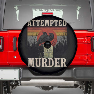 Funny Literary Spare Tire Cover Attempted Murder Two Crows Bird on Branch TS14 Black Print Your Wear