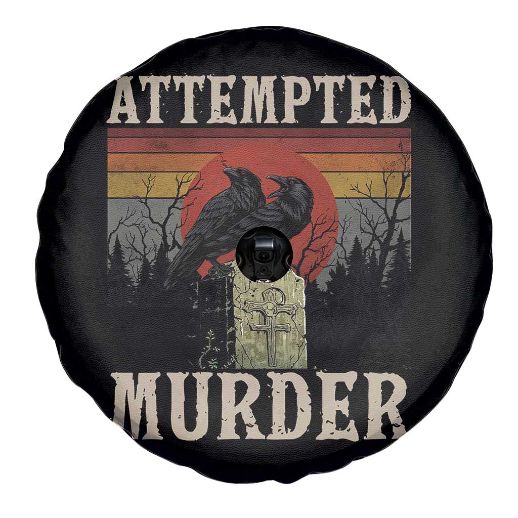 Funny Literary Spare Tire Cover Attempted Murder Two Crows Bird on Branch TS14 Print Your Wear
