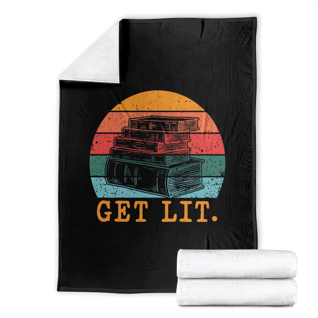 Book Lover Throw Blanket Get Lit Literature Reading TS14 Black Print Your Wear