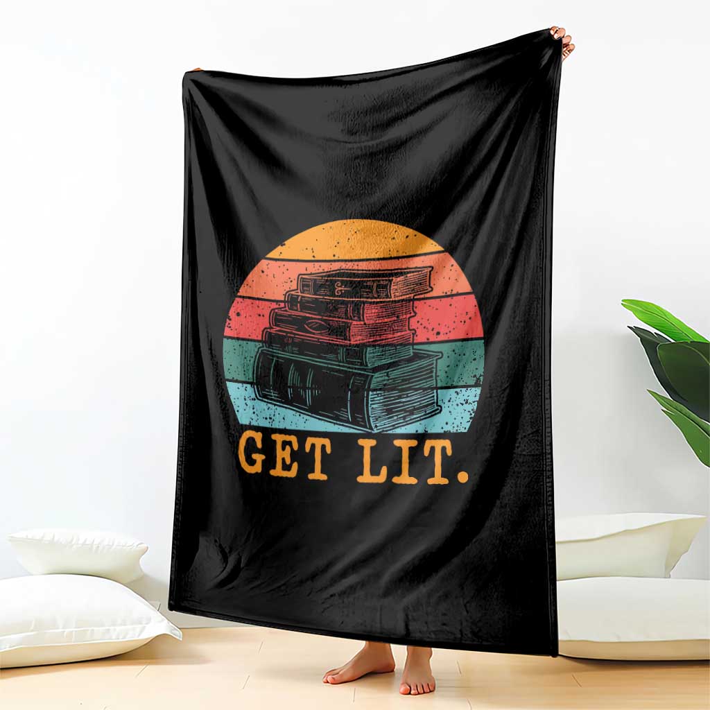 Book Lover Throw Blanket Get Lit Literature Reading TS14 Print Your Wear