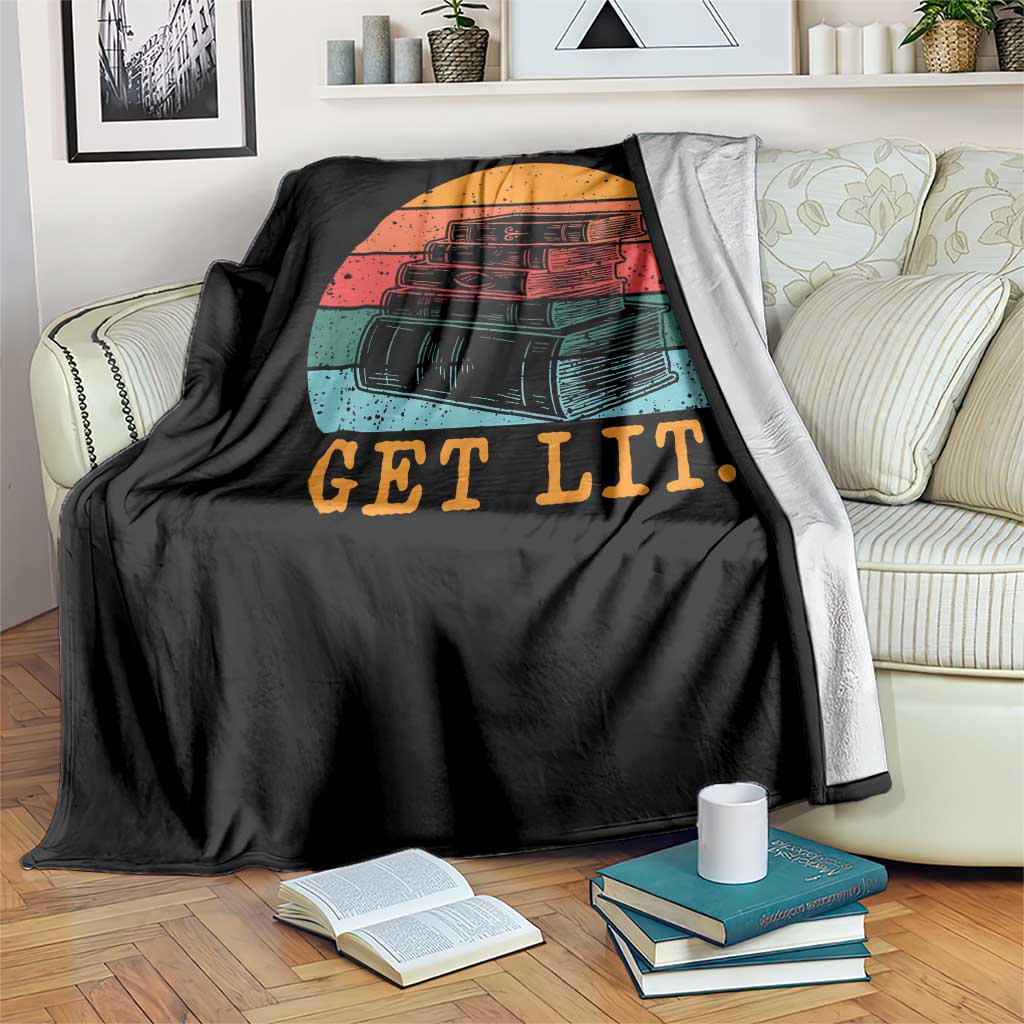 Book Lover Throw Blanket Get Lit Literature Reading TS14 Print Your Wear