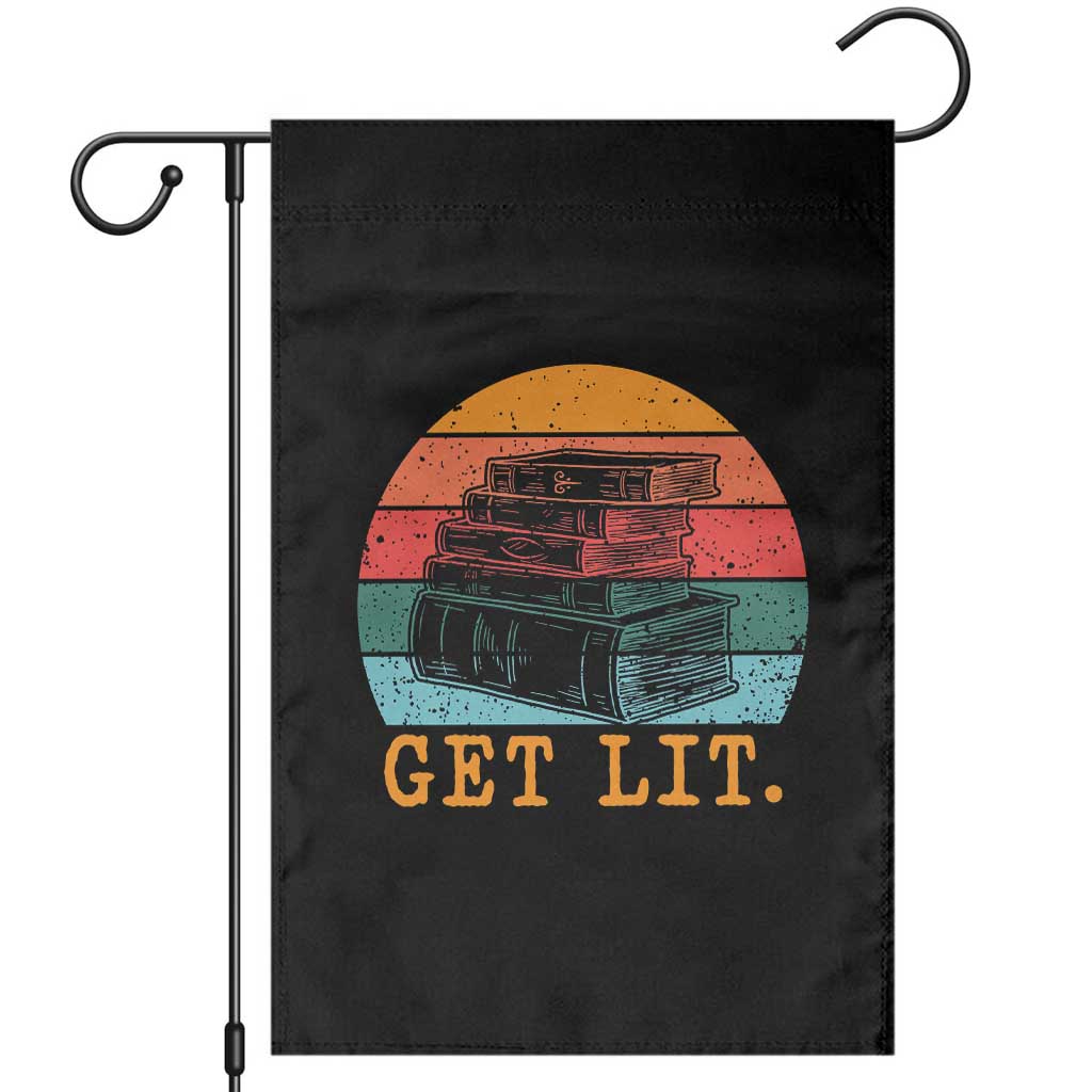 Book Lover Garden Flag Get Lit Literature Reading TS14 Black Print Your Wear
