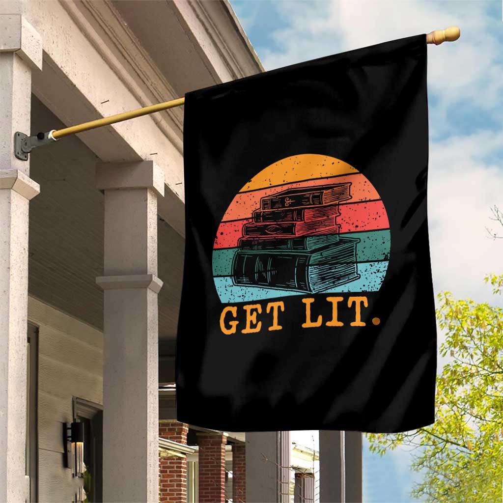 Book Lover Garden Flag Get Lit Literature Reading TS14 Print Your Wear