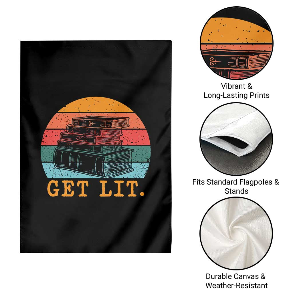 Book Lover Garden Flag Get Lit Literature Reading TS14 Print Your Wear
