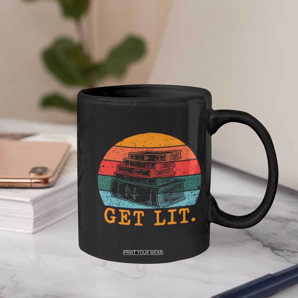 Book Lover Coffee Mug Get Lit Literature Reading TS14 Print Your Wear