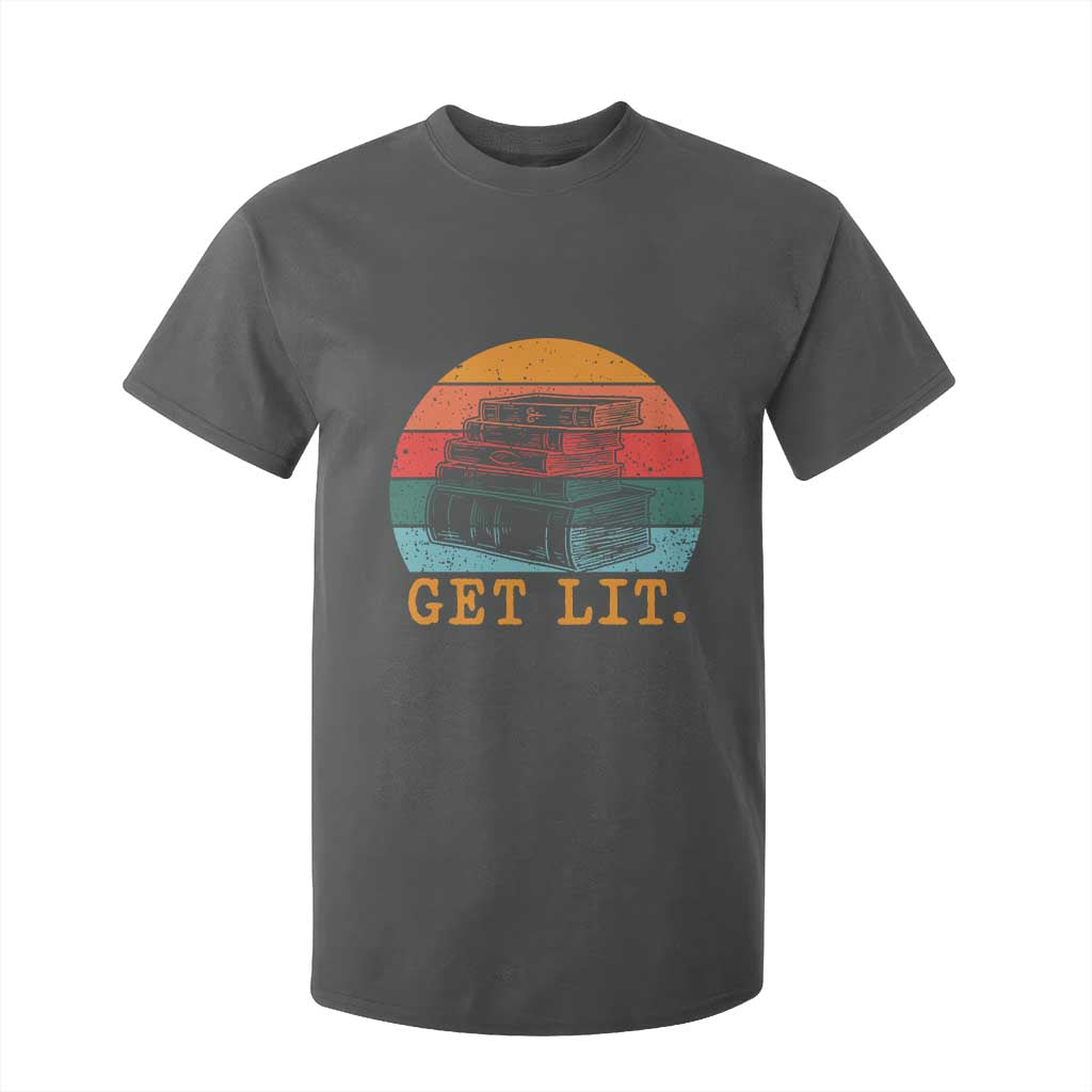 Book Lover T Shirt For Kid Get Lit Literature Reading TS14 Dark Heather Print Your Wear