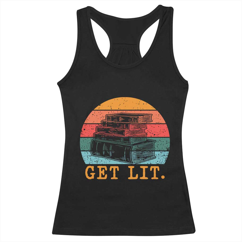 Book Lover Racerback Tank Top Get Lit Literature Reading TS14 Black Print Your Wear