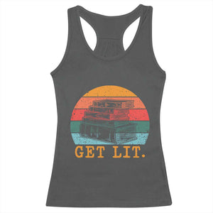 Book Lover Racerback Tank Top Get Lit Literature Reading TS14 Dark Heather Print Your Wear