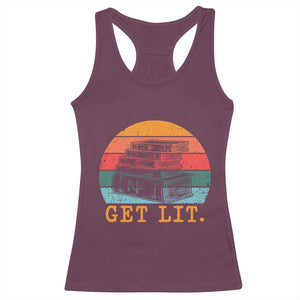 Book Lover Racerback Tank Top Get Lit Literature Reading TS14 Maroon Print Your Wear