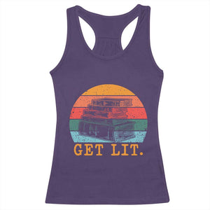 Book Lover Racerback Tank Top Get Lit Literature Reading TS14 Purple Print Your Wear