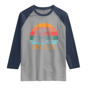 Book Lover Raglan Shirt Get Lit Literature Reading TS14 Sport Gray Navy Print Your Wear