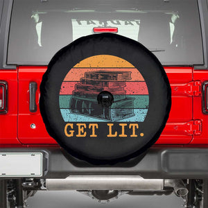 Book Lover Spare Tire Cover Get Lit Literature Reading TS14 Black Print Your Wear
