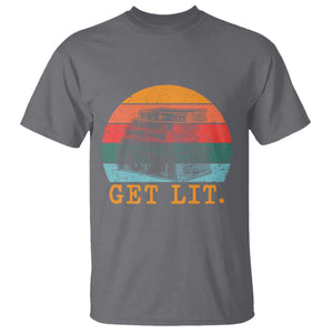 Book Lover T Shirt Get Lit Literature Reading TS14 Charcoal Print Your Wear