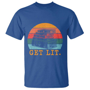 Book Lover T Shirt Get Lit Literature Reading TS14 Royal Blue Print Your Wear