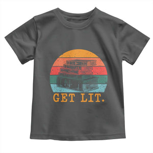 Book Lover Toddler T Shirt Get Lit Literature Reading TS14 Dark Heather Print Your Wear