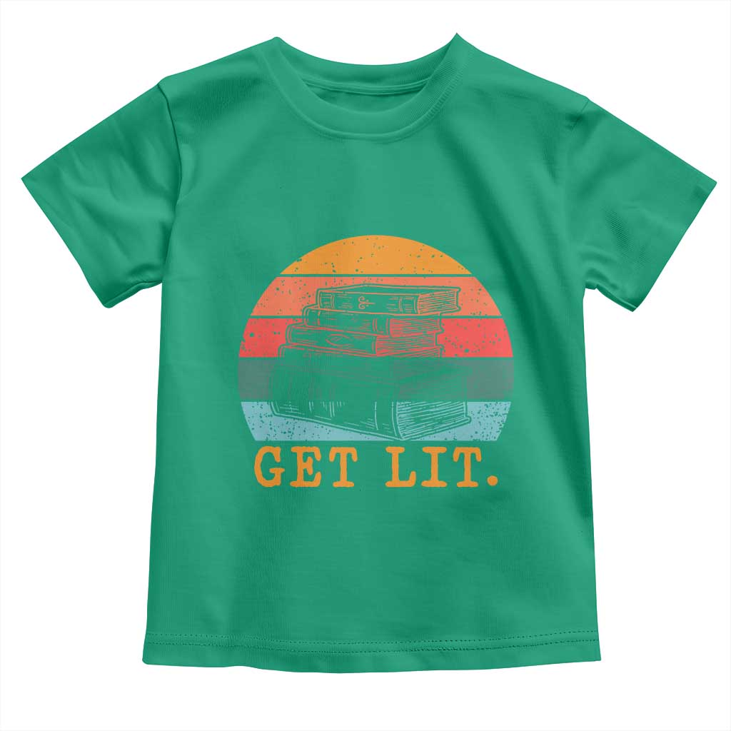 Book Lover Toddler T Shirt Get Lit Literature Reading TS14 Irish Green Print Your Wear