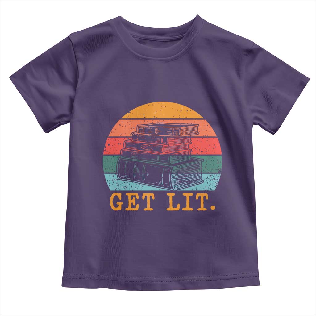 Book Lover Toddler T Shirt Get Lit Literature Reading TS14 Purple Print Your Wear