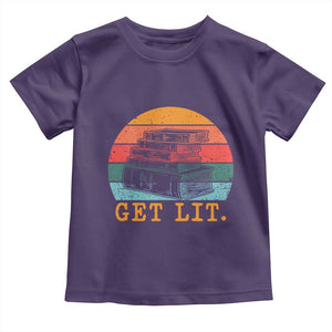 Book Lover Toddler T Shirt Get Lit Literature Reading TS14 Purple Print Your Wear