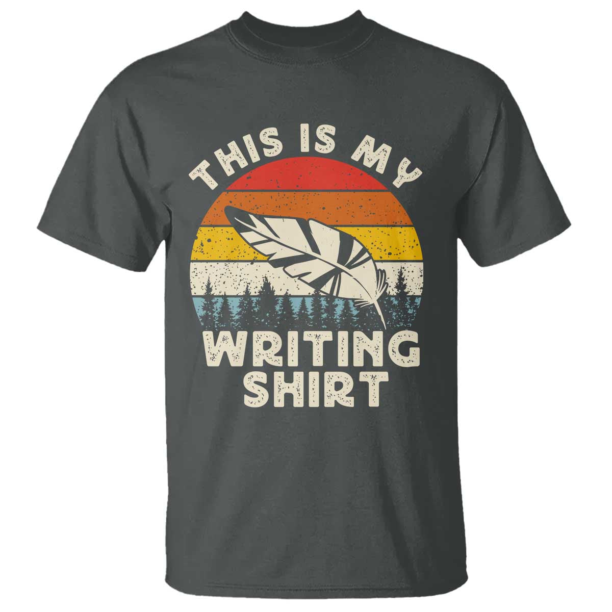 Funny Writer T Shirt This is My Writing Shirt Authors Poets Literature TS14 Dark Heather Print Your Wear