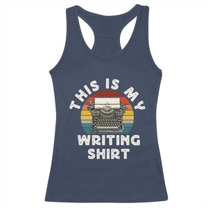 Funny Typewriter Racerback Tank Top This is My Writing Shirt TS14 Navy Print Your Wear